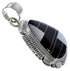 Southwest Jewelry Black Jade Mother Of Pearl Silver Pendant NS51409